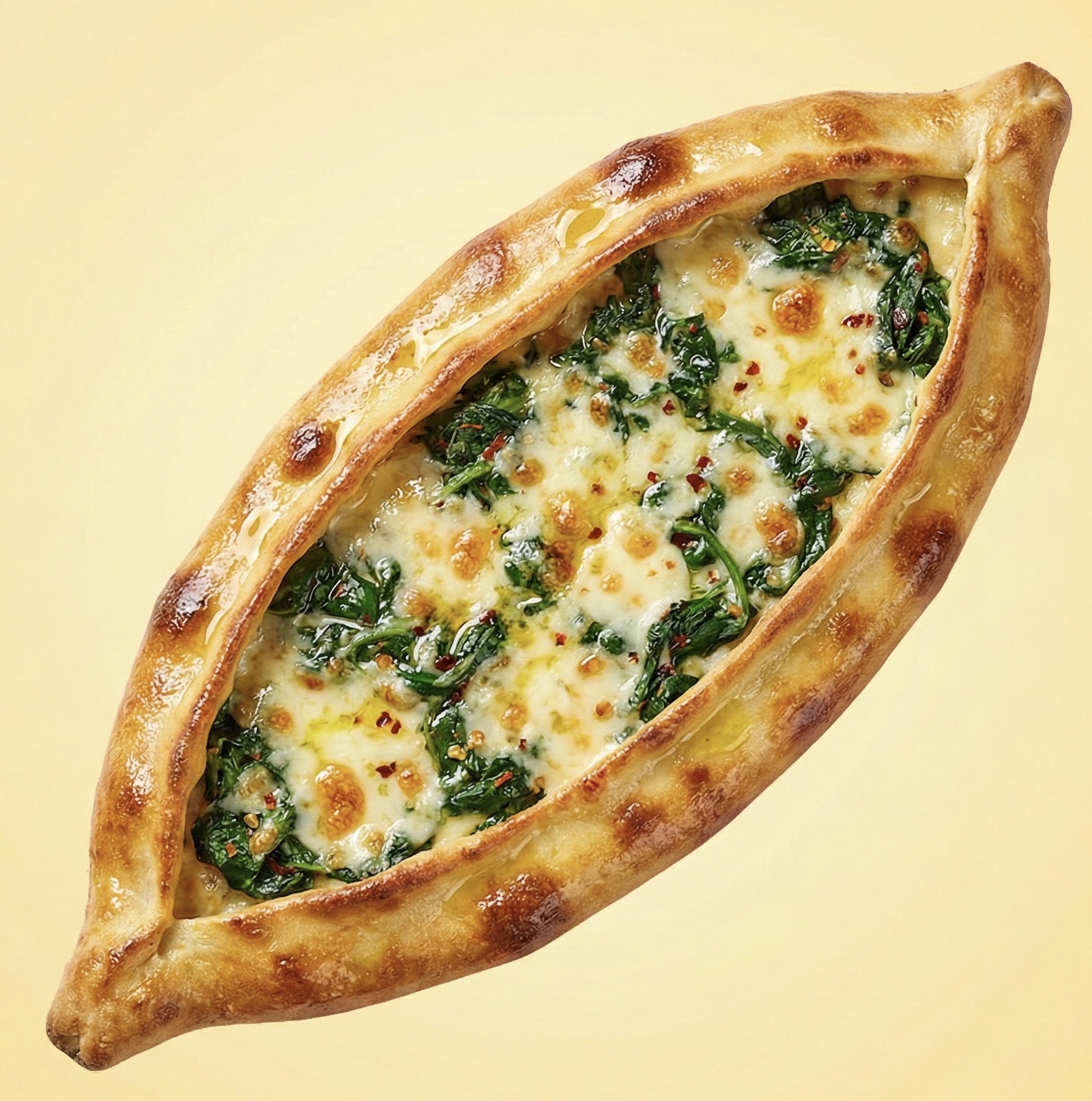 Pide mit Käse & Spinat